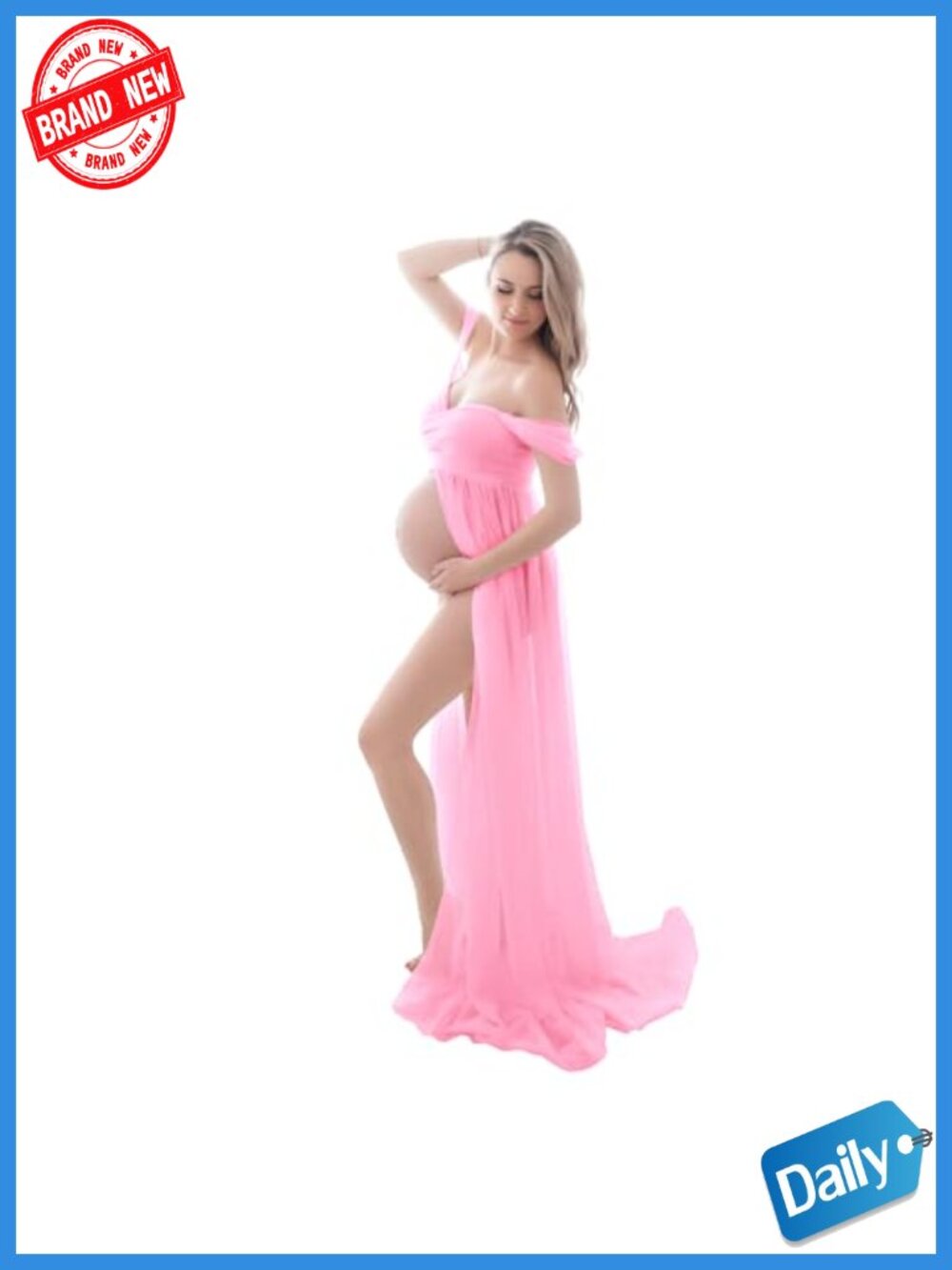 Tulle Maternity Maxi Dress Off Shoulder Lace Photoshoot